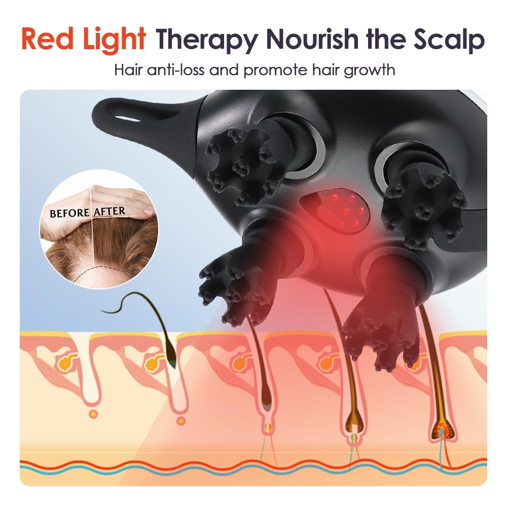 3 Gears Electric Head Kneading Massager Antistress Relax Body Neck Massage Promote Hair Growth Body Stress Relax Scalp Massager
