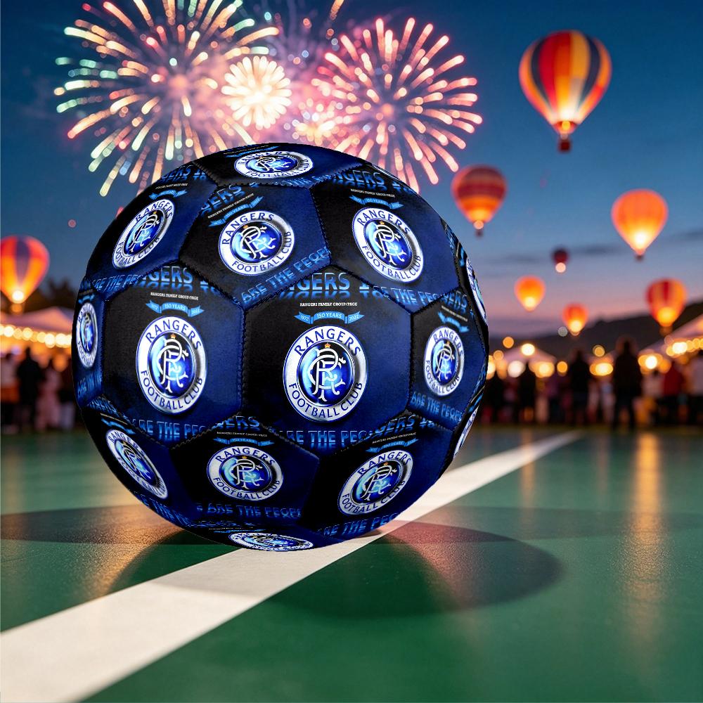 1pz Rangers FC Pattern Taglia 5 Pallone da Calcio, Pallone da Calcio Resistente per Allenamento Quotidiano, Partite, Sport all'Aperto, Regalo Ideale per la Famiglia