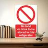 Vintage Metal Sign No Food Fridge Kitchen Wall Decor
