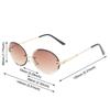 Fashion Female Luxury Design Gradient Sunglasses Women Trendy New Rimless Oval Shape Eyewear Men Outdoor Eye Protection Sun Glasses