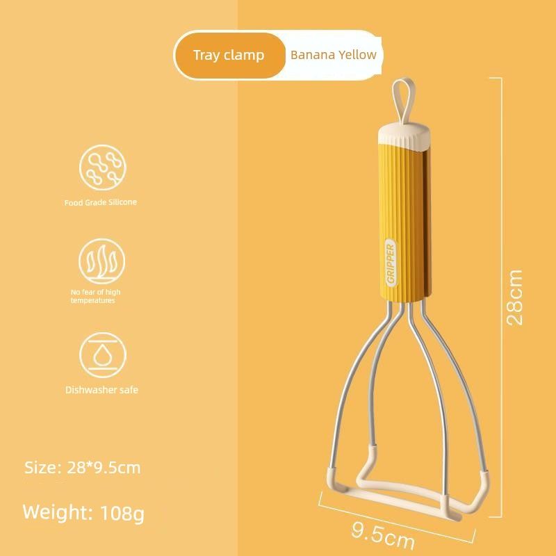 

Anti-Scalding Bowl Clamp, Kitchen Non-Slip Plate Clamp, Stainless Steel Clamp, Steam Dish Clamp, Steam Pot Food Tongs, Manufacturer Plate Clamp [Banana Yellow]