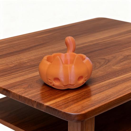 Yousheng Pumpkin Cat Candy Bowl 3D Printed Snack Serving Container Autumn Thanksgiving Day Harvest Halloween Trick or Treat Party Supplies