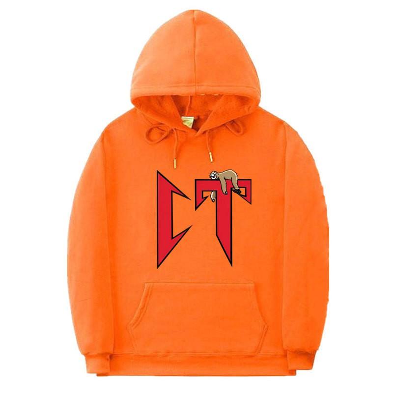 Unisex Oversized Hooded Sweatshirt With Printed Design Ribbed Hem Loose Fit Long Sleeve Cotton Pullover Winter
