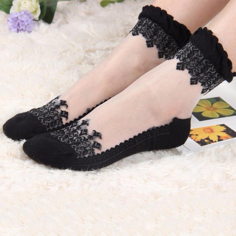 Sexy Spitze Mesh Fishnet Socken Gemischte Faser Transparente Stretch Elastizität Knöchel Net Garn Dünne Frauen Coole Socken