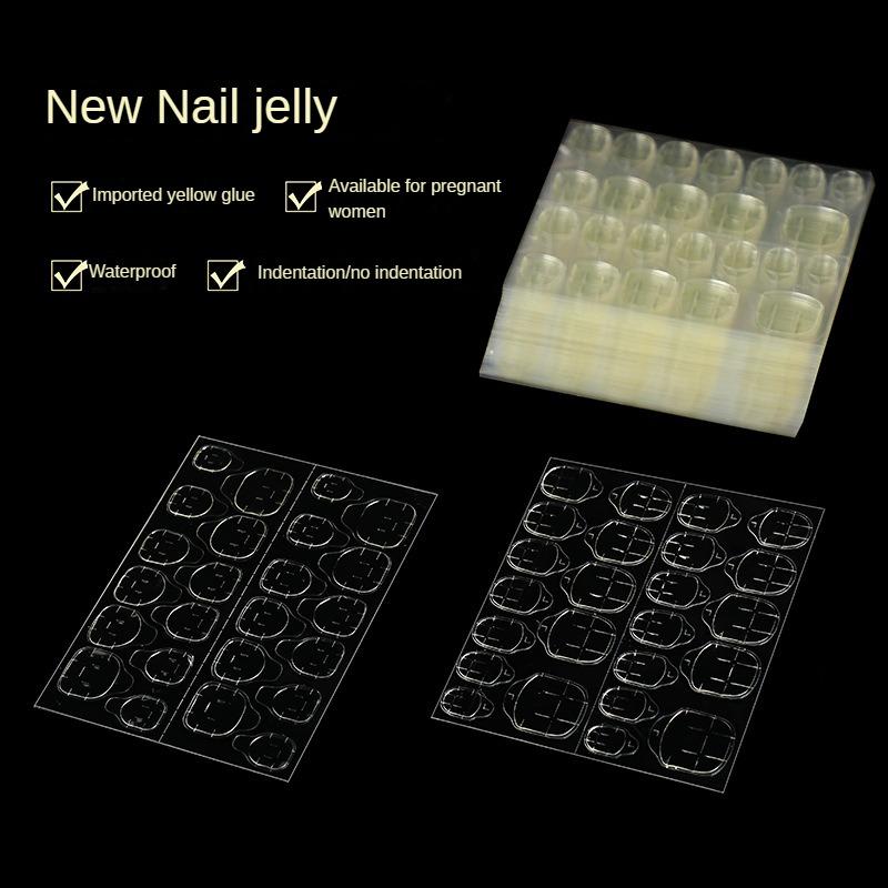 Jelly Glue Stickers pro Nail Art a umělé nehty – 30 listů transparentního a univerzálního vylepšení nehtů