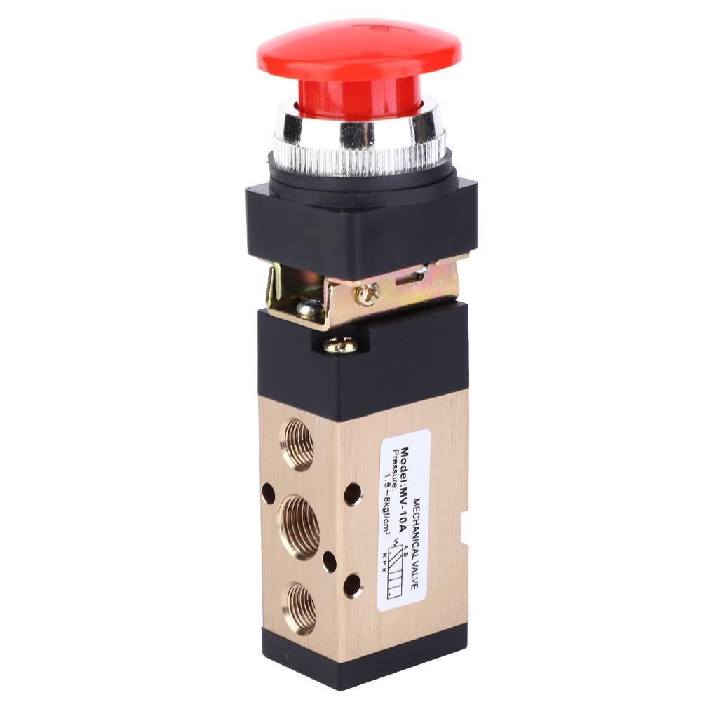 MV 10A Pneumatic Mechanical Valve 2 Position 5 Way Spring Return Push Button 1 4in PT Reversing Valve