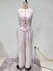 European & American Sleeveless Lace-Up Vest and Wide-Leg Pants Solid Color Two-Piece Set