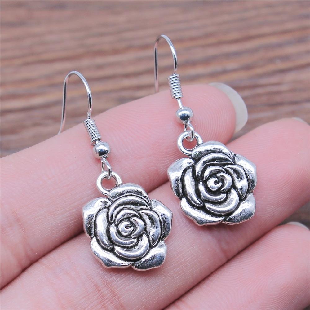 54 Styles Vintage Fashion Women Jewelry Flower Dangle Earring Drop Jewelry Accessories For Women Sunflower Rose Daisy Earrings