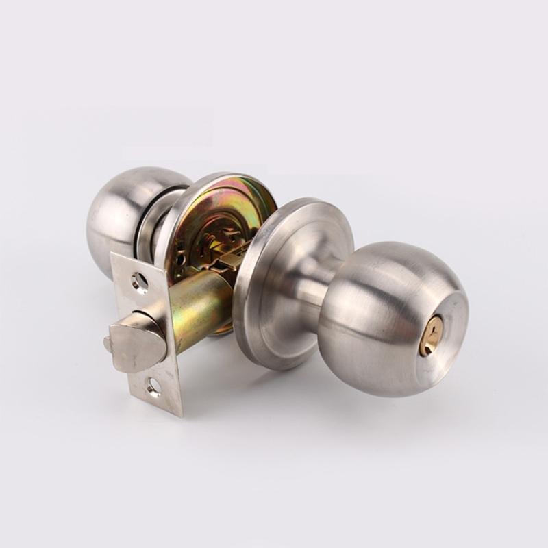 Stainless Steel Round Door Knobs Knobset Entrance Lock Interior Door Handles for Hallway, Closet, Bathroom Easy To Install