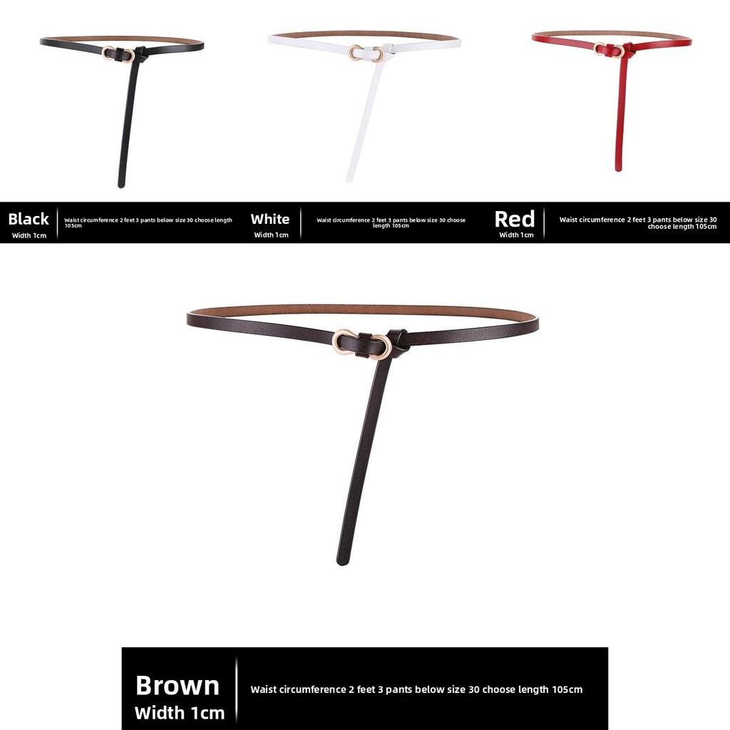 Leather Skinny Waist Belt With Metal Clasp For Fashion Dresses And Jackets