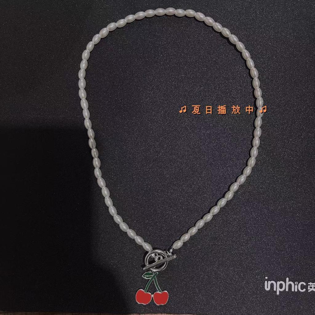 Sweet Cherry Girl Neck Chain Simple Temperament Versatile Pearl Clavicle Chain Japanese and Korean Mori Fresh and Cute Necklace