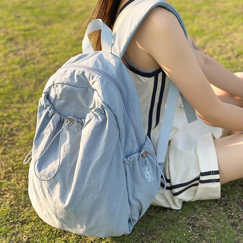 Student Schoolbag Women's Solid Color Computer Travel Backpack Large Capacity Backpack