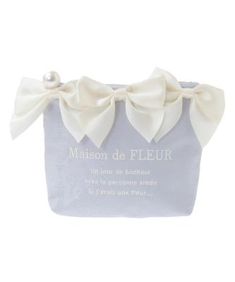 Maison De Fleur Jacquard Ribbon Pouch, Women's, Blue