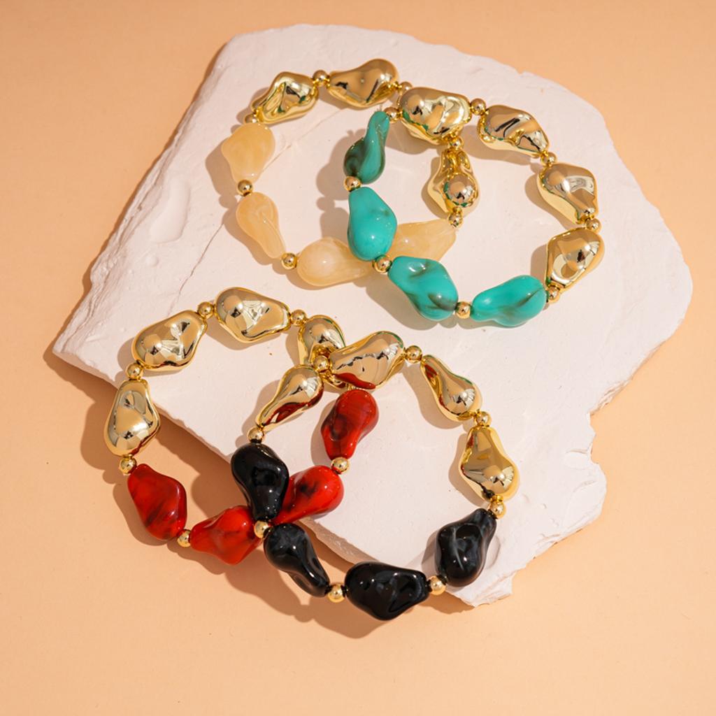 B148 Bohemian New Exaggeration Retro Design Good-looking Bracelet Gorgeous Acrylic Colored Bead Women's Bracelet Exquisite