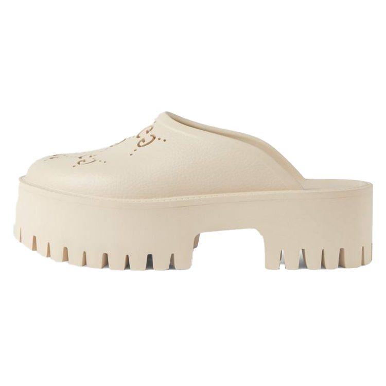 Gucci Wmns Platform Perforated G Sandal 'White Rubber' Women's 663577 JFB00 9022