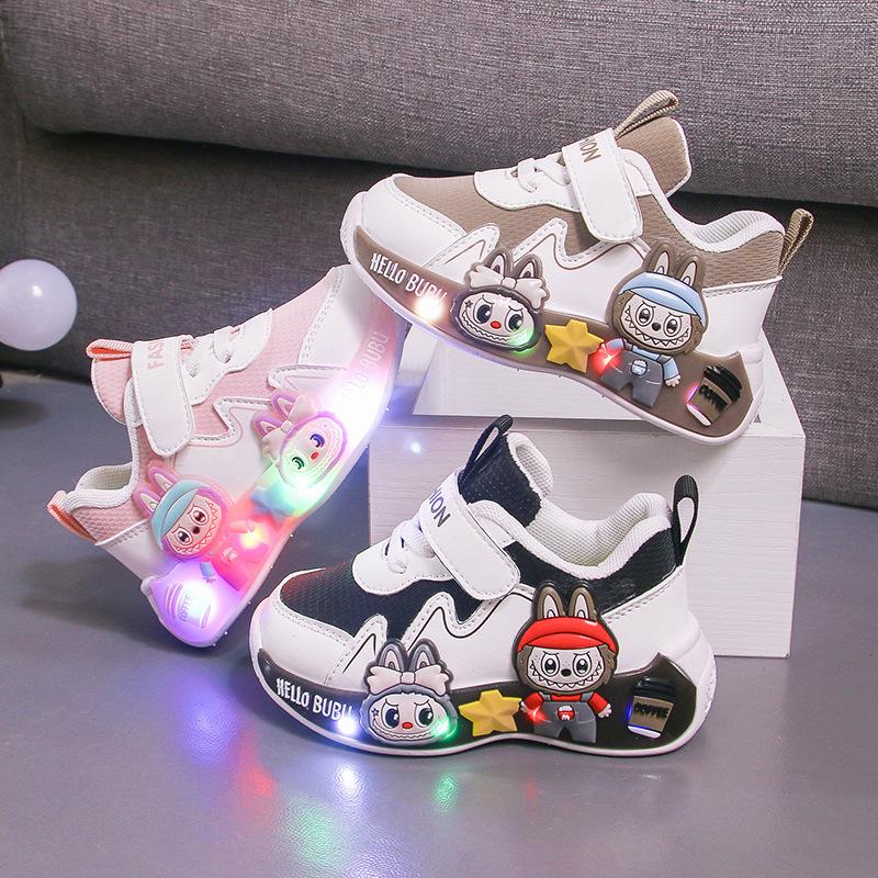 2025 Cartoon Toddler Sports Shoes: Korean-Style Leather Running & Casual Shoes for Boys, Spring/Autumn