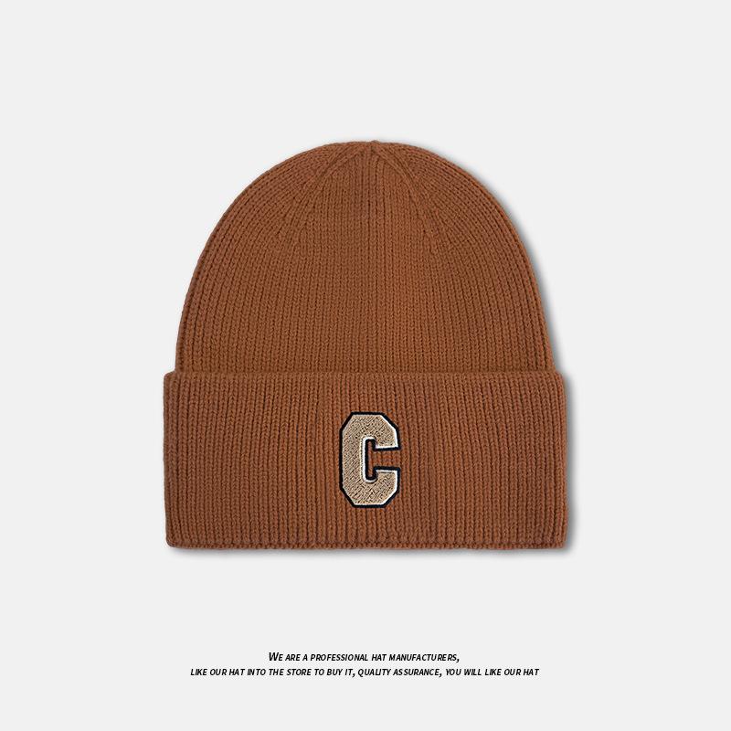 Autumn and Winter Hats for Women Ins Personality Simple Versatile Woolen Hat Showing Face Small Cold Hat Warm Toe Knitted Hat