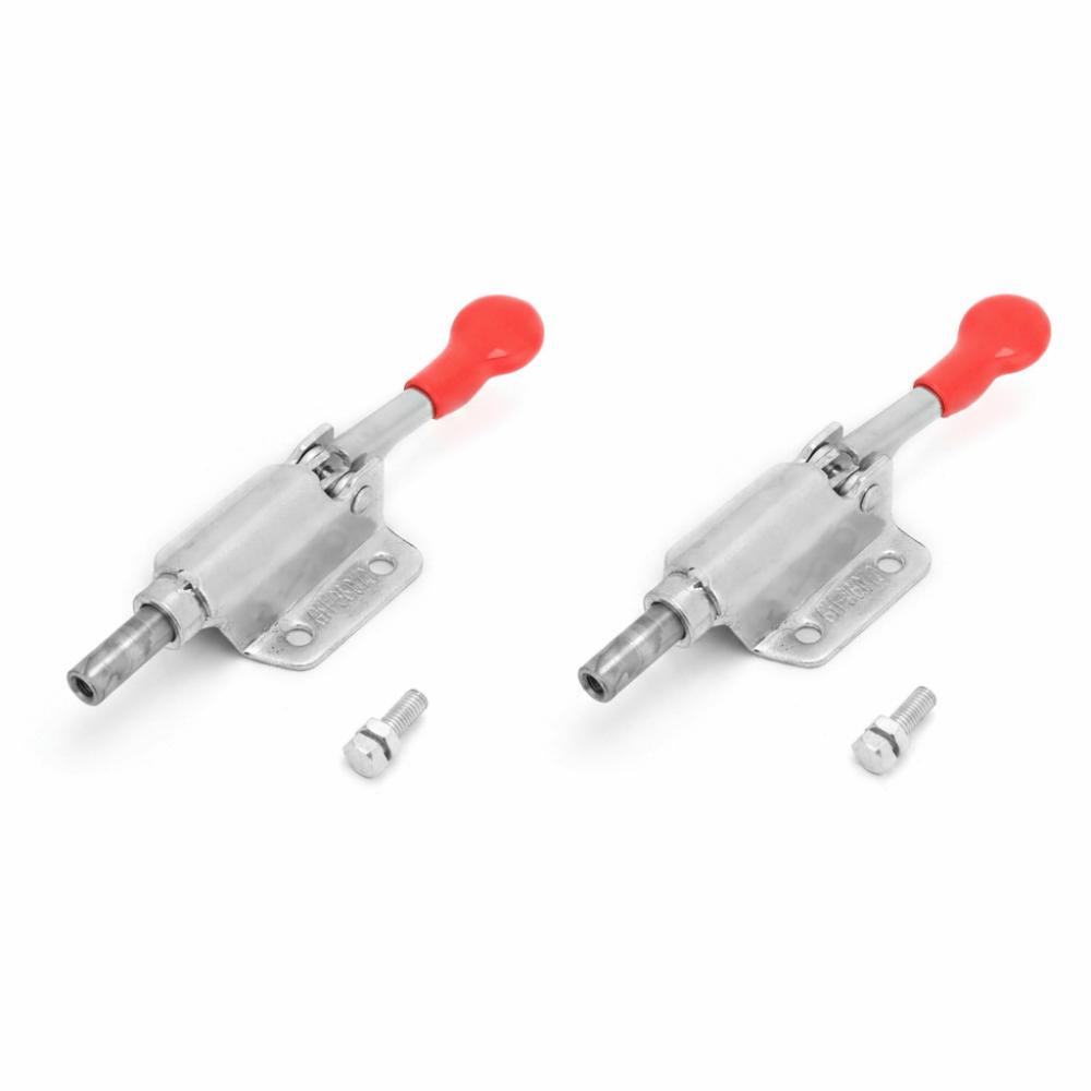 2pcs Silver Quick Release Clamp Pull Button Quick-Release Push Pull Clamp For Machinery Fixtures