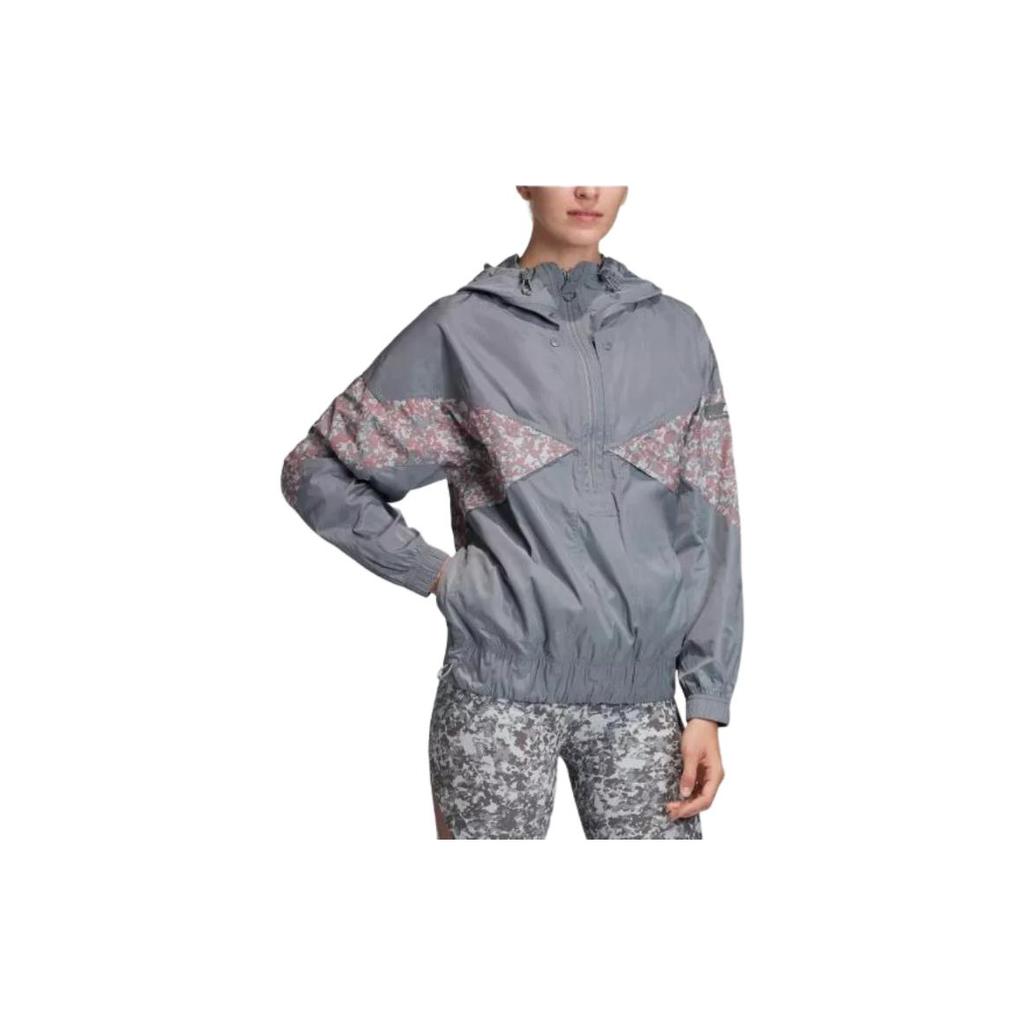 Adidas X Stella McCartney Collaboration Casual Comfortable Hooded Jacket Women Jacket Gray FI7977