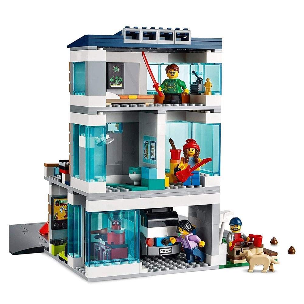 LEGO City Moderní dům s nosnou deskou (60291) - Hračka, Stavebnice, Dárek, Dům, pro Chlapce a Dívky, Věk 5 let a více