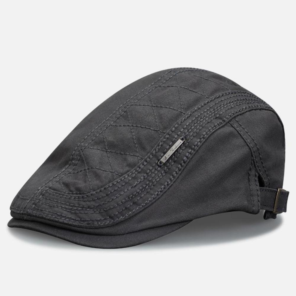 Adjustable Men's Newsboy Caps Herringbone Pattern Painters Hats Casual Flat Cap Outdoor Wear