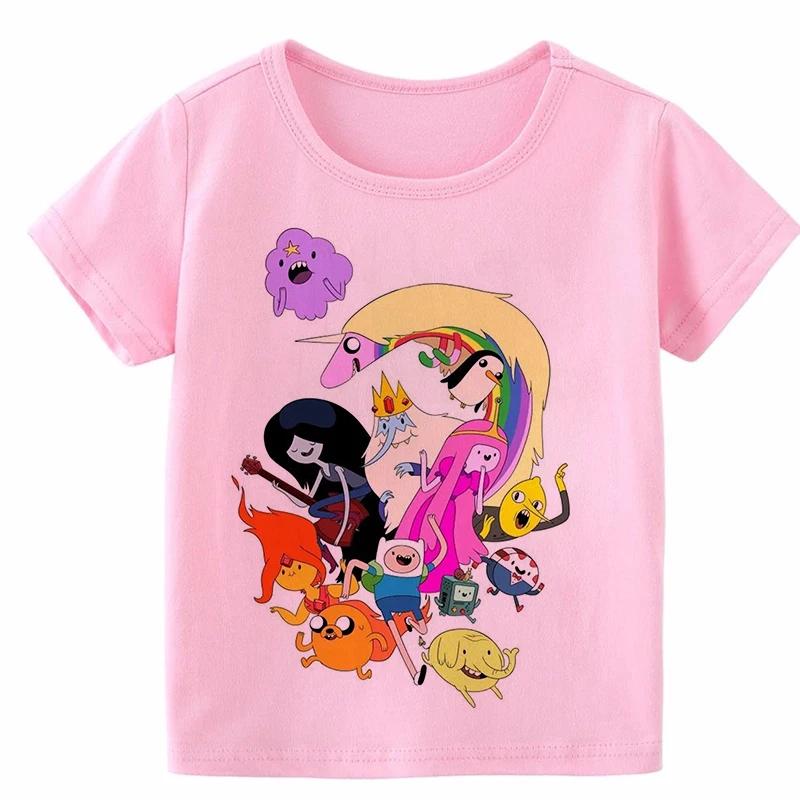 Cartoon Print Kids T-shirt Kids Anime Time Treasure Adventure Summer Funny Tees Boys/Girls Tops Baby Casual Children Clothing