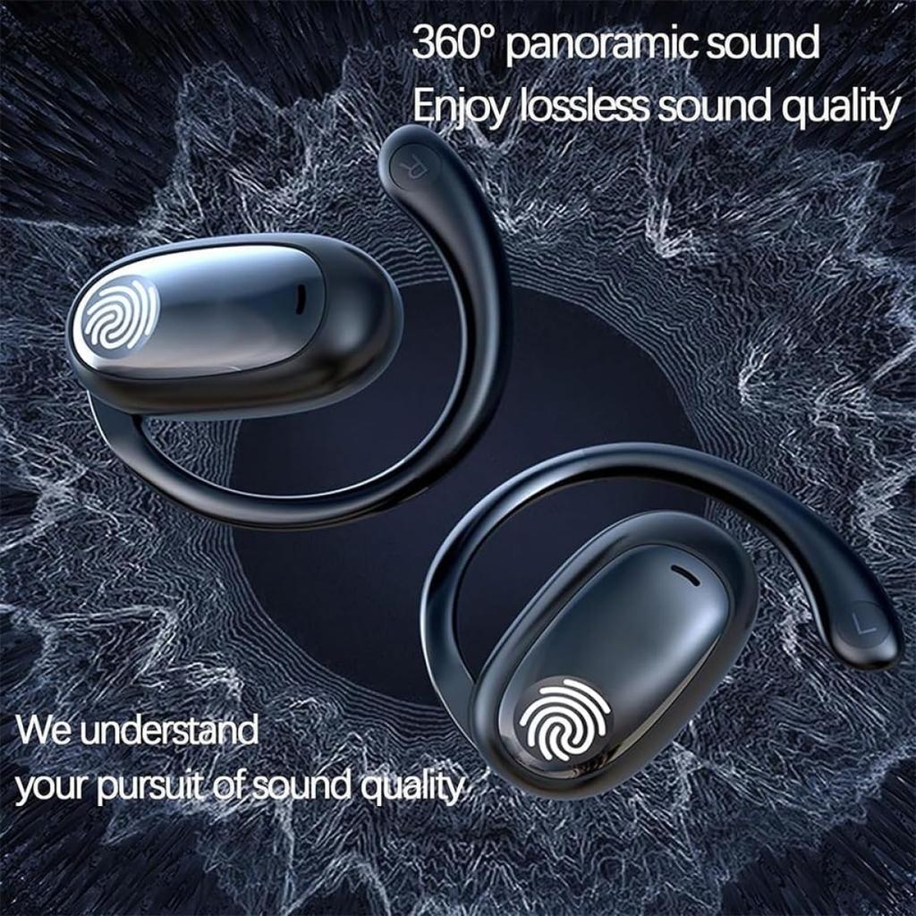 Hanging Ear Earphones Bluetooth 5.4 Open Ear Headphones Wireless Earbuds Ipx5 Waterproof Headsets for Android iOS Workout Gym Sports