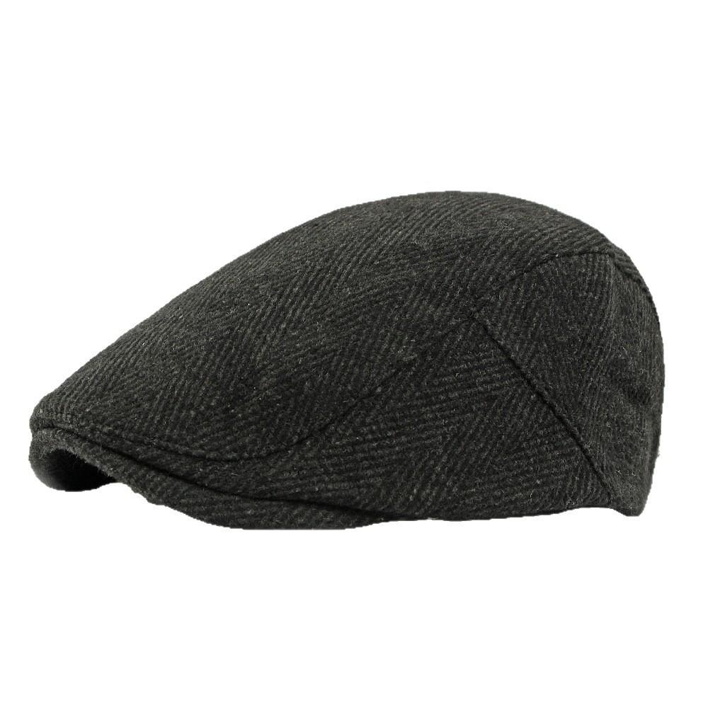 Vintage Herringbone Tweed Flat Cap Men Women British Retro Ivy Hat Autumn Winter Warm Woolen Newsboy Gatsby Cap Driving Cap
