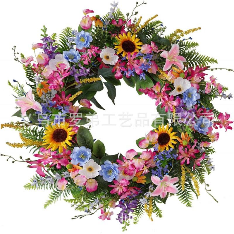 Artificial Flower Wreath Easter Valentines Day Hotel Restaurant Door Decorations