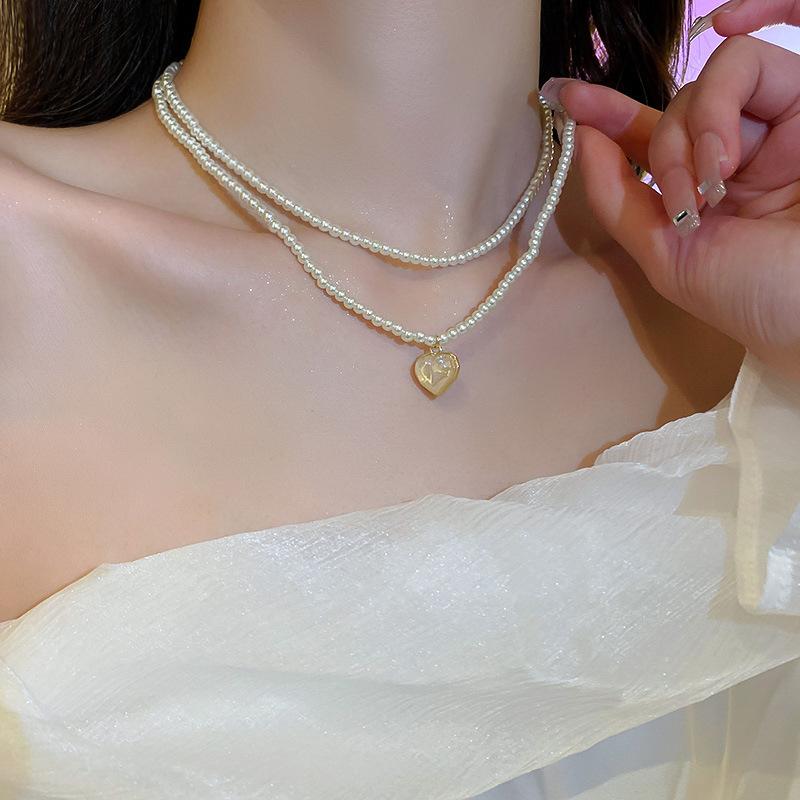 Summer Pearl Necklace Light Luxury Niche Love Clavicle Chain Fashion High-end Versatile Necklace