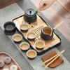 High-end Complete Set of Wangshan Coarse Pottery Lifting Beam Pot Kung Fu Tea Set Home Office