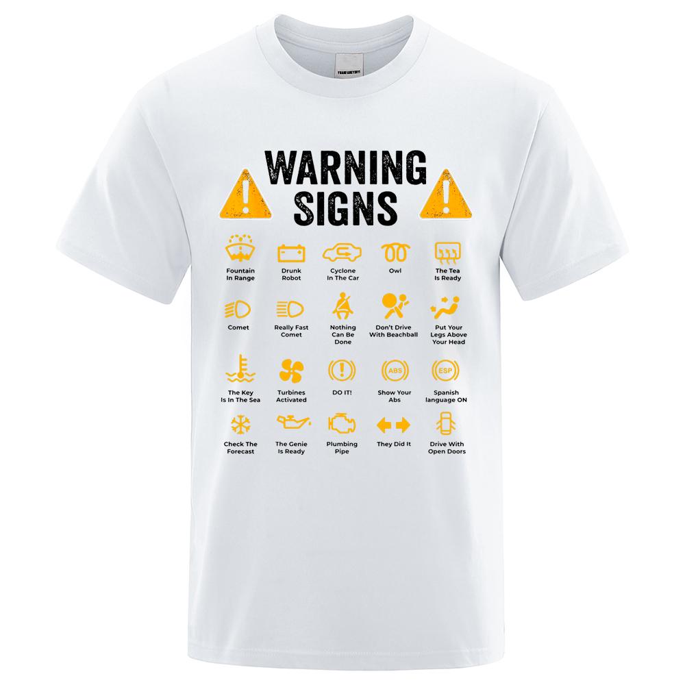 Funny Driving Warning Signs 101 Auto Mechanic Gift Driver T-Shirt Fashion Casual T Shirt Cotton Mens Tops Tees Casual Oversized