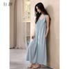 Xuan Liang [with Chest Cushion] Tencel Cotton Nightgown for Women In Summer, Thin Suspender Long Skirt, Sexy and Beautiful Back Sleepwear, Home Wear