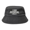 Style I Had Potential Bucket Hat Unisex Project Hail Mary Meme Distressed Denim Fishing FisherUnisex Hats Getaway Headwear Bob