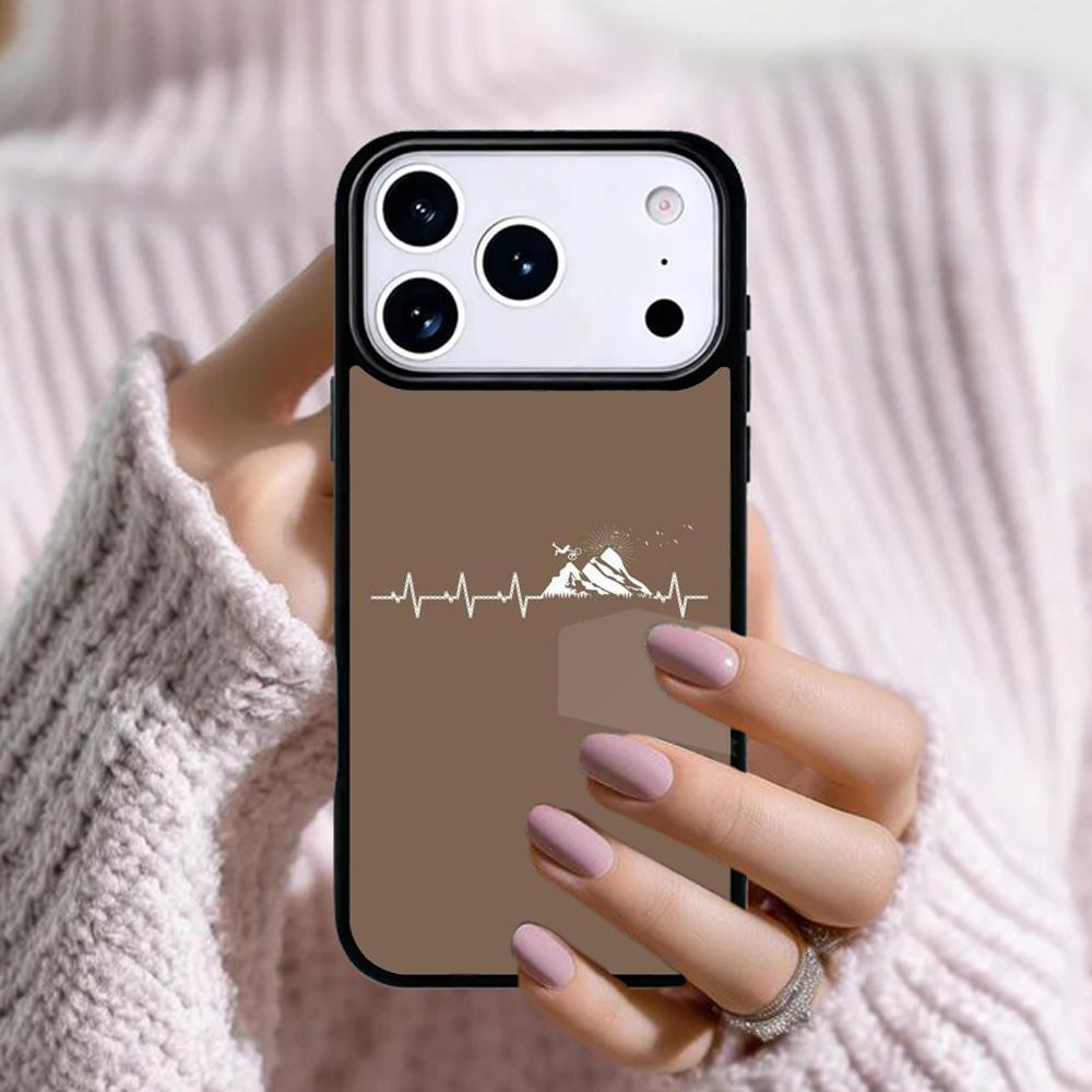 Cycling Heartbeat Bike Phone Case For Apple iPhone 17 Air 16E 15 14 Plus 13 12 11 Pro Max Mini Funda Cover iPhone 15