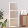 Vidaxl Interior Door, 83X201.5 Cm, White, Frosted Glass and Aluminum