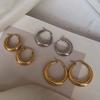 LT-EK575 European and American Style Round Hoop Earrings Trendy Minimalist Simple Circle Niche Designer High-end Sterling Silver