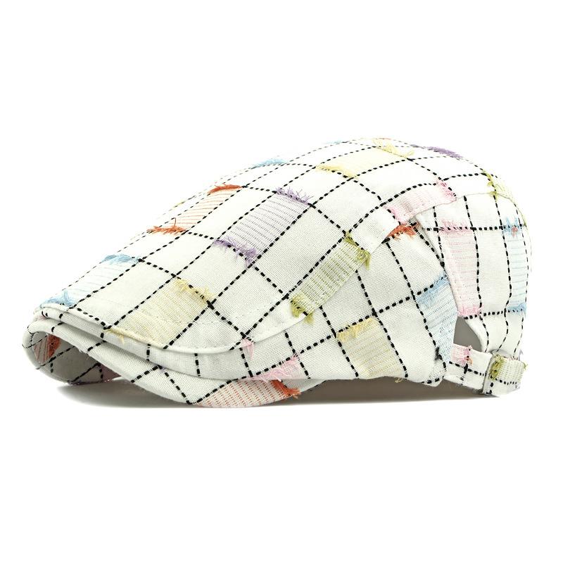 Plaid Beret Women's British Vintage Progressive Hat Paintsman's Cap Men's Peaked Cap