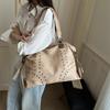 Women Fashion Rivet Large Capacity Shoulder Tote Bag Casual Daily Commute Underarm Bag