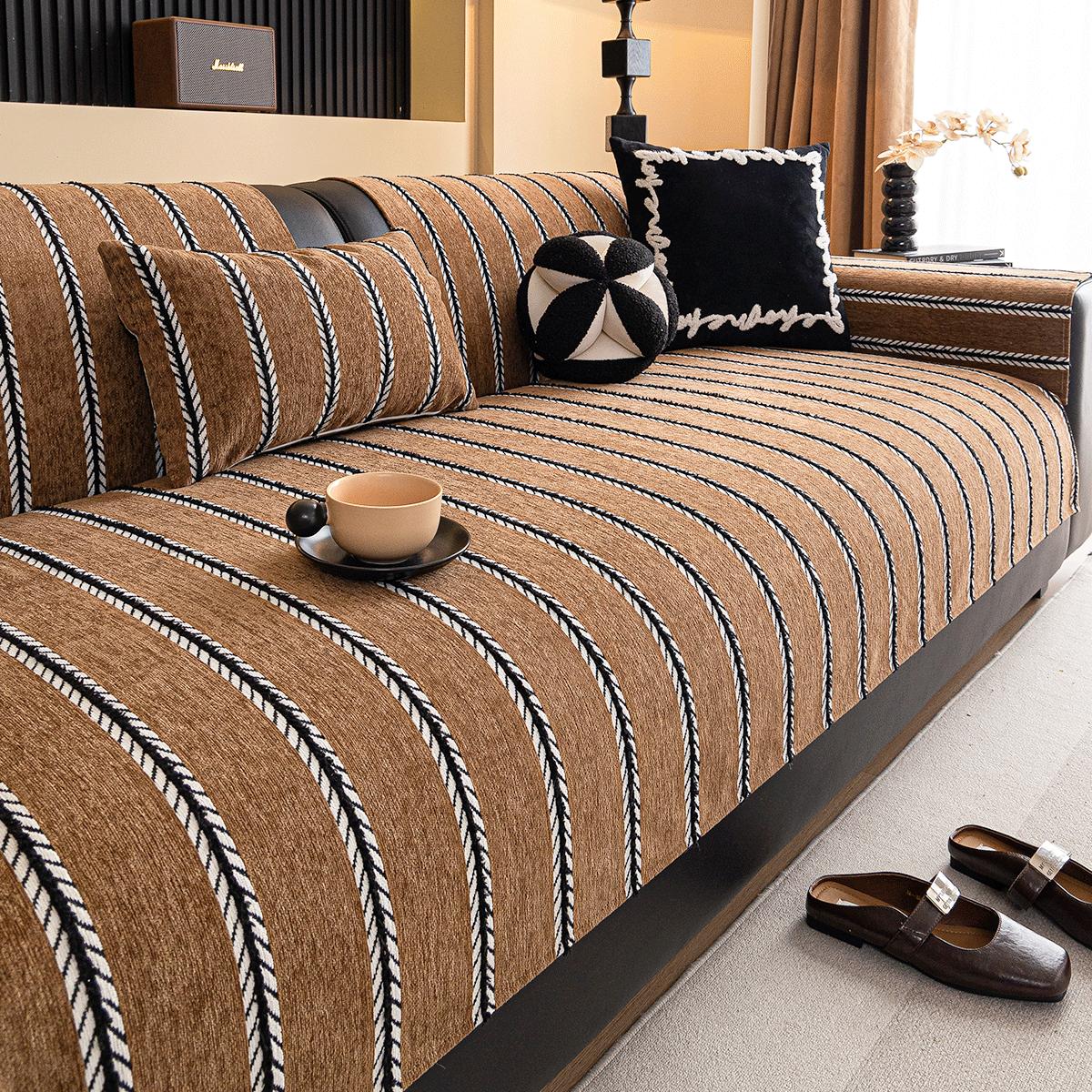 

Черная подушка для дивана, Высококлассный вид, Универсальная для всех сезонов, Новый фиксированный нескользящий чехол, Тканевый чехол, Кожаная подушка для сиденья 90*160cm