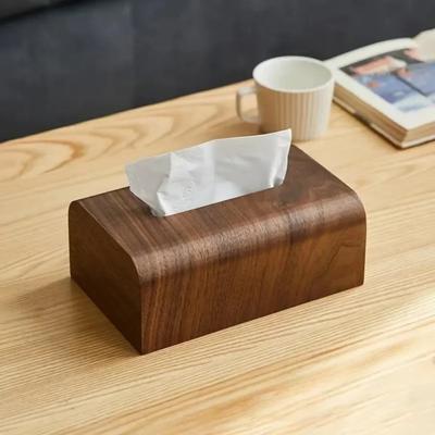 Living Room Tissue Box Walnut Wood Tissue Case  Napkin Holder Paper Box Table Desktop Storage Box Wood Entoilet Paper Case