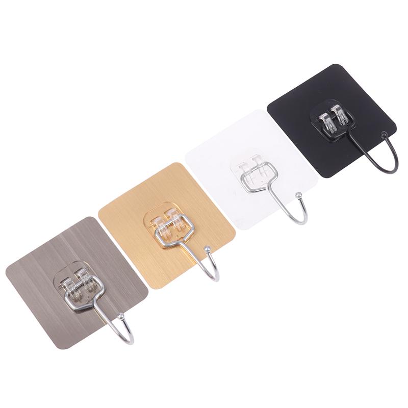 10Pcs Large Hooks Heavy Duty Waterproof Adhesive Wall Hooks Nail-Free Waterproof Wall Hooks For Kitchen Bathroom