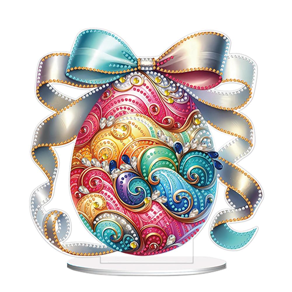Easter Lily Bunny Diamond Painting Tabletop Ornaments Kit Table Top Diamond Painting Ornament Kits Rhinestones Desktop Ornaments