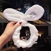 Custom Logo OMG Bowknot Wash Face Hairband Rabbit Cat Ear Cute Plush Lady Soft Women Elastic Hair Band Flannel Make up Headbands