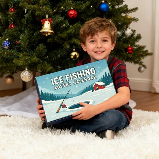 Ice Fishing Advent Calendar 2025 24 Days Ice Fishing Lures Christmas Countdown Calendar Set