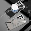 Samsung S26 Ultra Z-Shaped Electroplated Leather Case with Magnetic Ring