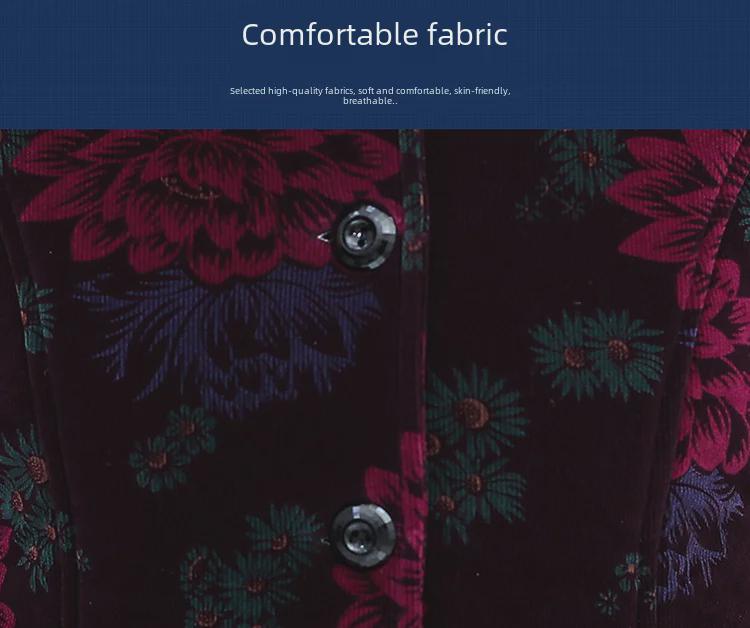 Babiččin zimní bavlněný kabát s kapucí: Dámská tlustá sametová manšestrová bunda 60+, teplé a polstrované svrchní oblečení