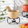 Porcelain Hot Pot Set Chocolate,Cheese Fondue with Candle Holder Kitchen Accessories for Dessert Service
