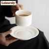 250ml Pure White Porcelain Coffee Cup Latte Cereal Mug Set Afternoon Tea Mug Saucer Cup Kit Couple Handgrip Cups Water Milk Cups