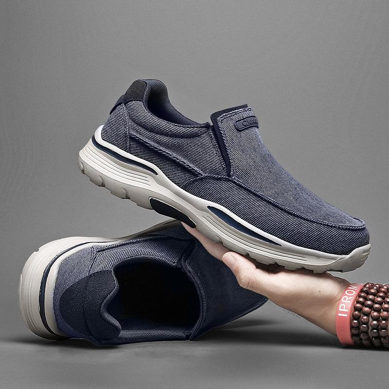 Canvas shoes men's 2025 foreign trade large size old Beijing cloth shoes one pedal platform casual lazy men's size 48 cloth shoes